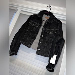 Judy Blue Vintage Black Cropped Denim Jacket